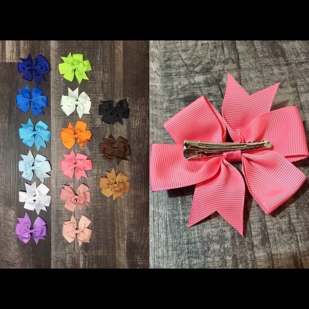 Bow Hair Clips, Bows, Hair Clips, Lot Of 15 Bows